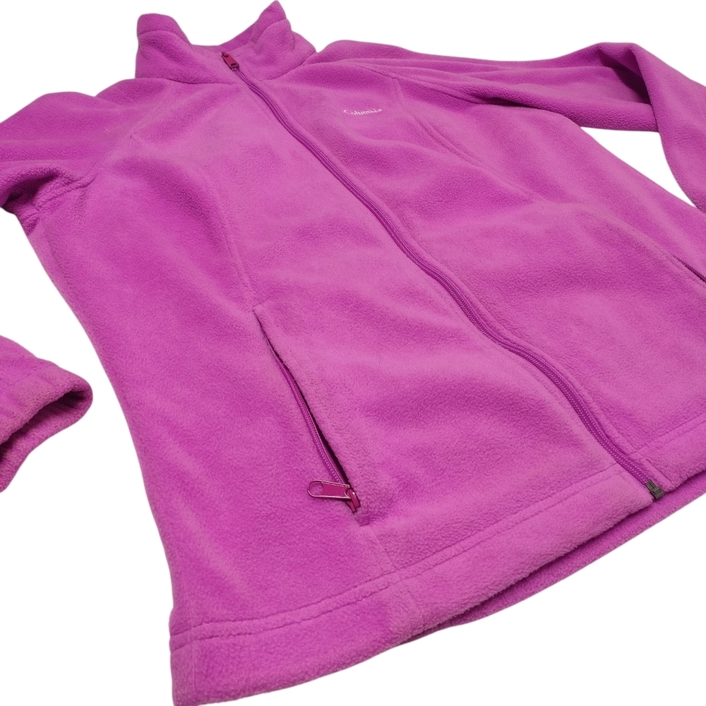 Columbia Women’s  Bright Pink Full Zip Fleece Cozy Jacket Size Large - Picture 6 of 8